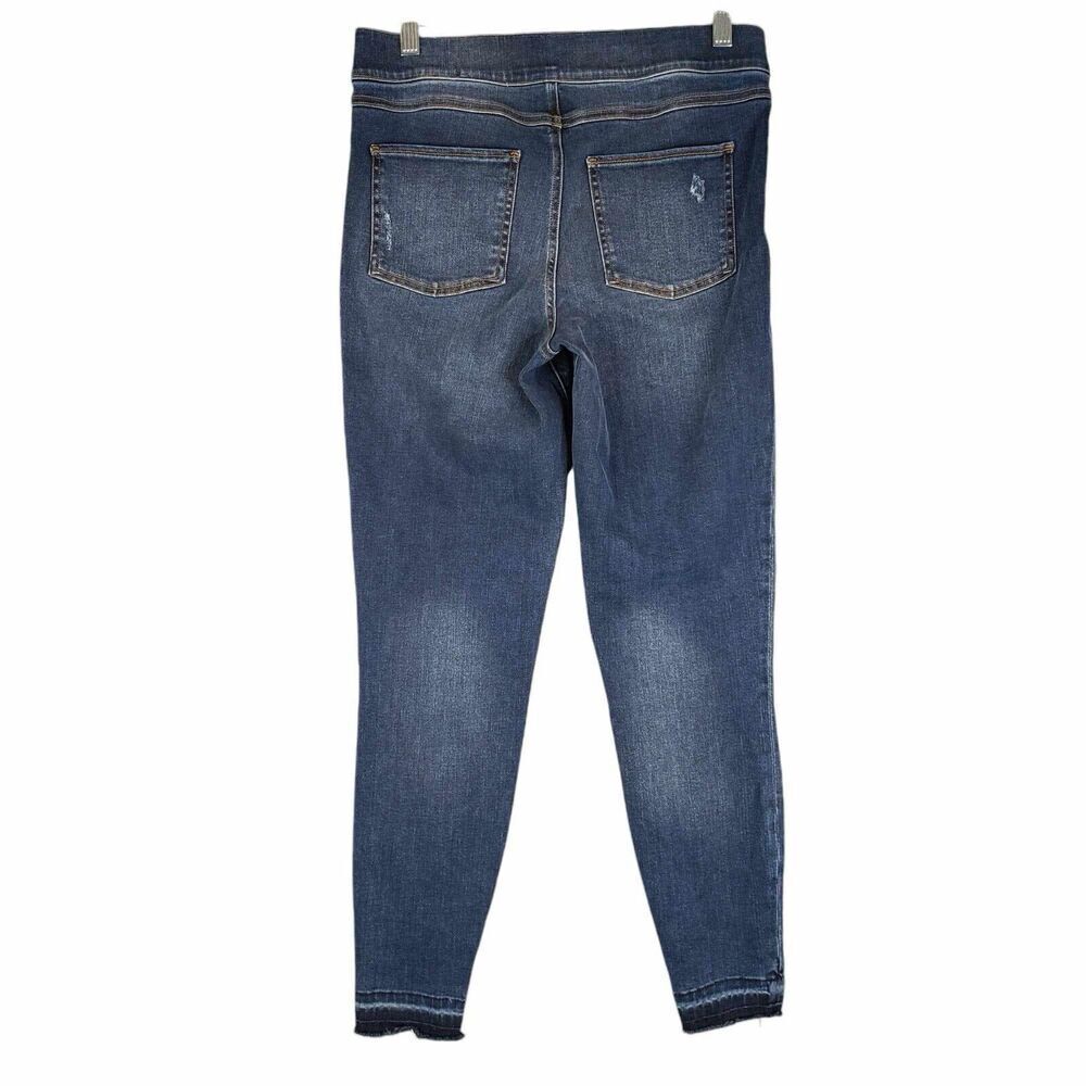 Spanx Jeans Women's Size Medium M Blue Skinny Pull On Stretch High Rise - Picture 3 of 11